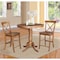 International Concepts Round 36 in Rd Ped Gathering Ht Table, 2 X-Back Stools, Distressed Oak, 36 in W, 36 in L, 35.1 in H K42-36RT-6B-S6132-2 - alternate 1